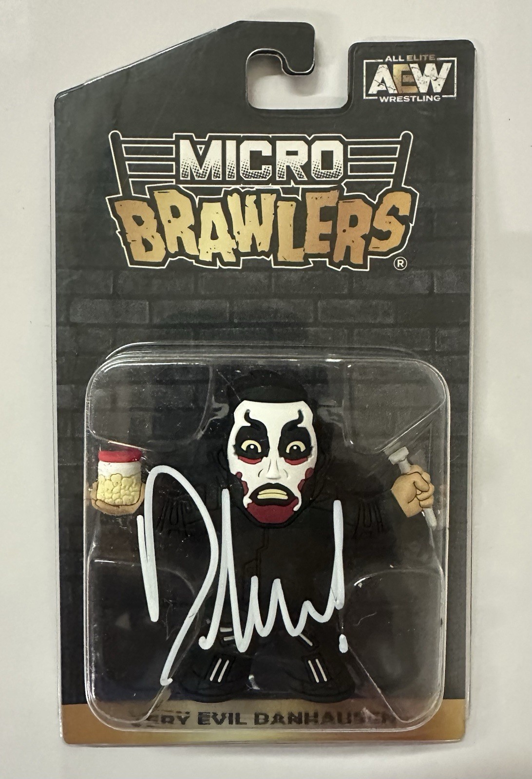 SIGNED VERY EVIL DANHAUSEN MICRO BRAWLER 3&Prime; Figure! Pre WWE