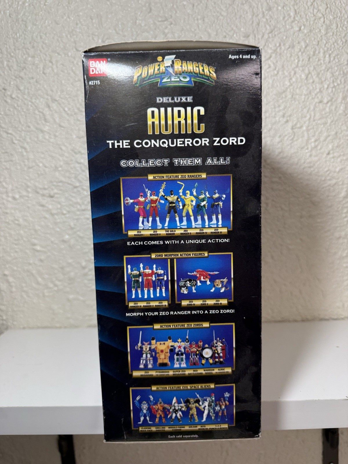 VTG Power Rangers ZEO Auric the Conqueror Zord Complete in Box W Sword & Key