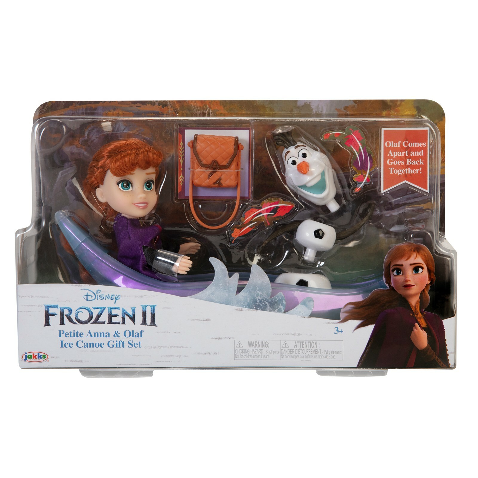 Disney Frozen 2 Petite Princess Anna, Ice Canoe Gift Set with Anna & Olaf! New