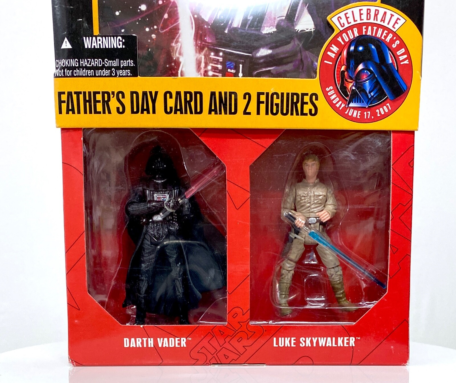 Star Wars Father&rsquo;s Day Card & 2 Figures – Darth Vader & Luke Skywalker – New