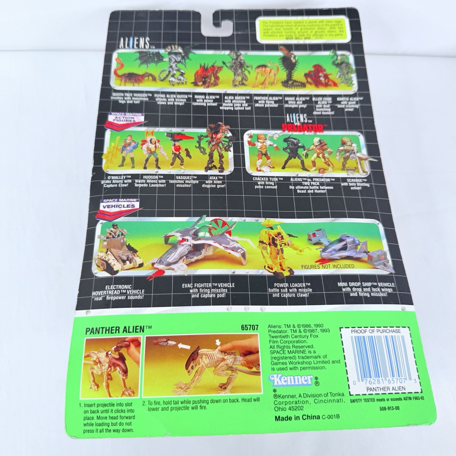 Aliens PANTHER ALIEN with Flying Attack Parasite Action Figure 1993 Kenner Movie