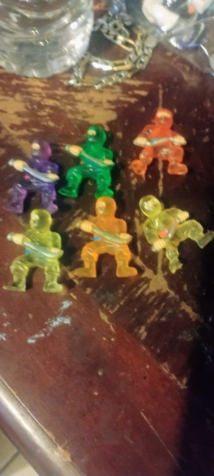 Miniature Ninja Action Figure Set Lot of 7, Plastic, Multicolor Mixed Lot