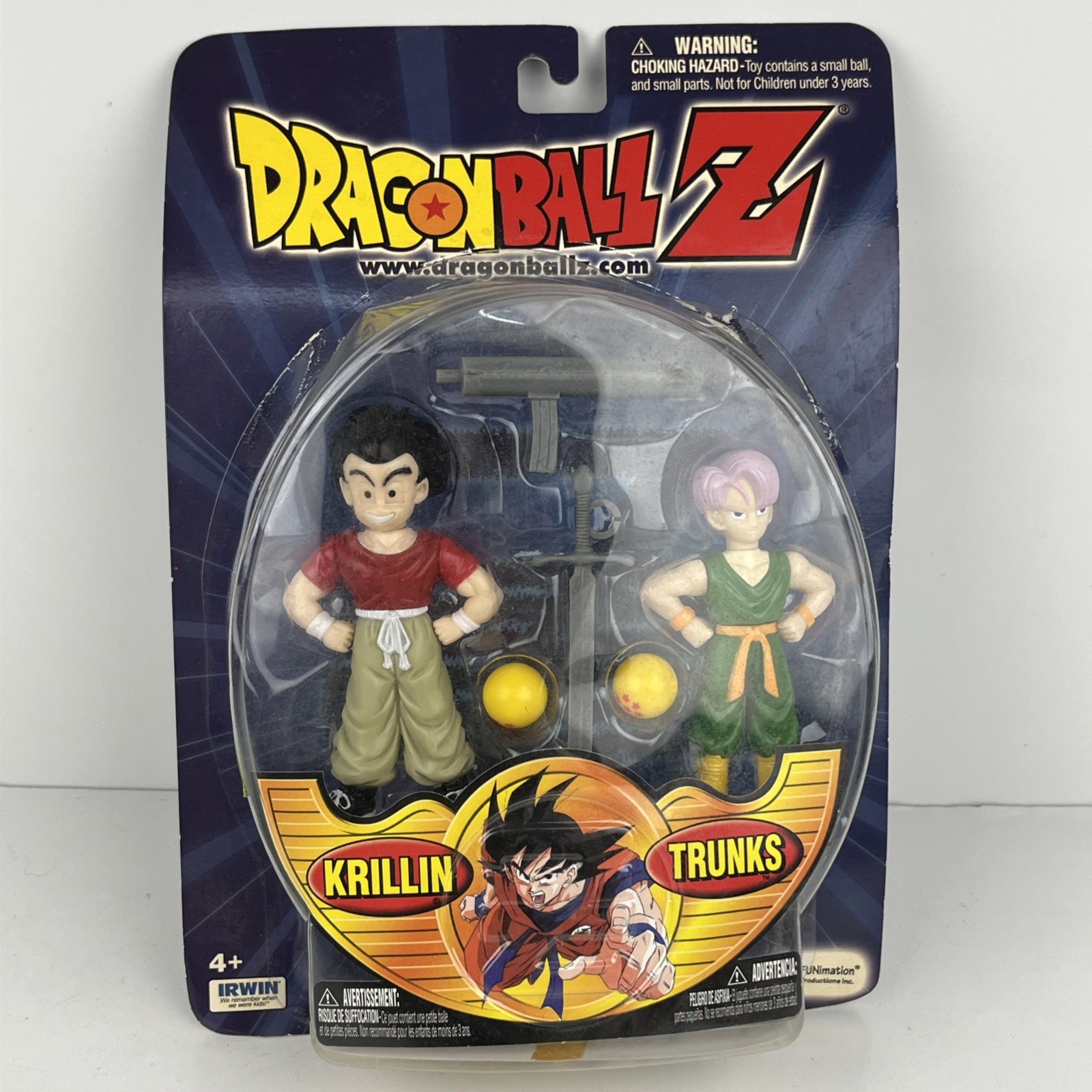 Dragon Ball Z KRILLIN & TRUNKS Action Figures Irwin Funimation 2000 New Sealed