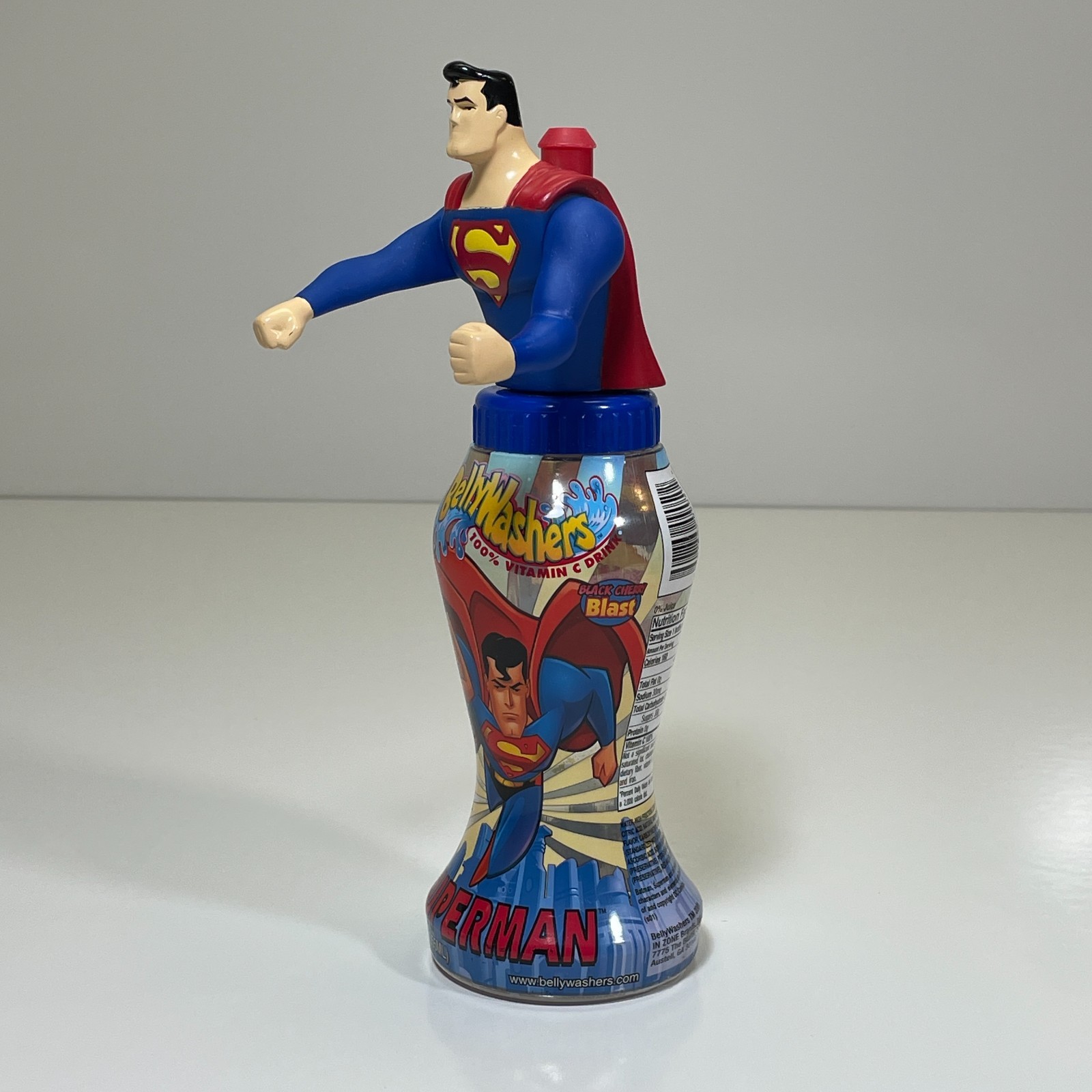 2001 Belly Washers Superman and Batman Poseable 8.5&Prime; Figural 12 oz. Bottles