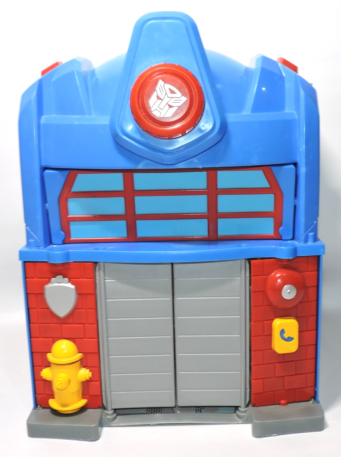 Transformers Rescue Robots Optimus Prime Fire Station Firehouse Toy Light Sounds
