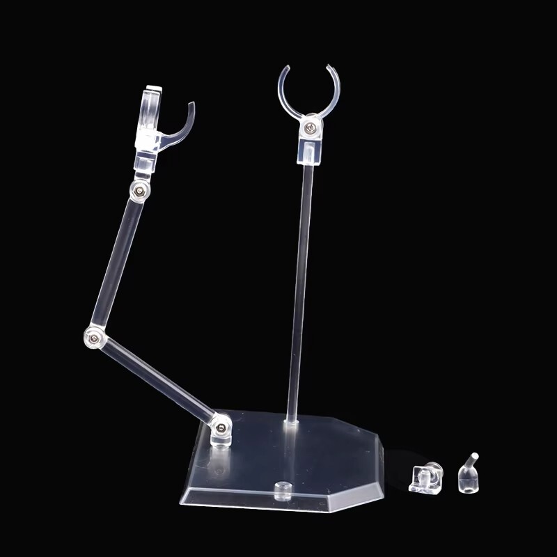 Clear Adjustable Action Figure Display Stand Bracket Base (1/144 Scale)