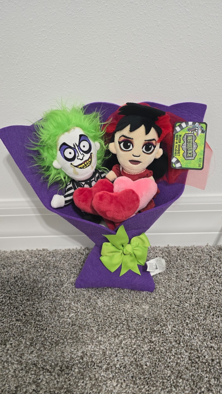 BEETLEJUICE & LYDIA Valentine&rsquo;s Day 13&Prime; Plush Bouquet 2025 Ruz NEW Hearts