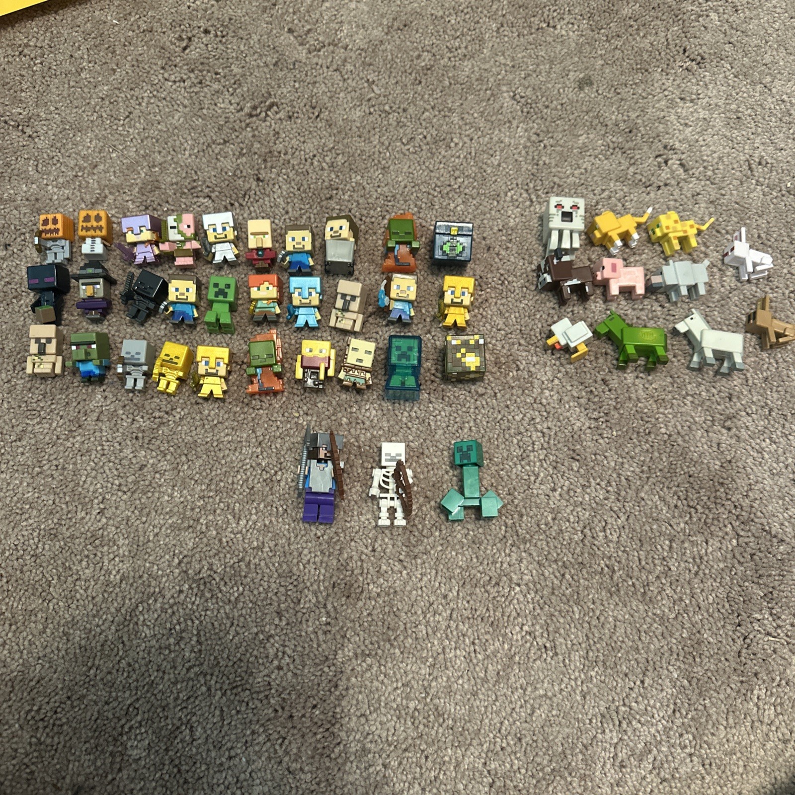 Large Minecraft Action Figure Lot Mixed Characters Blocks Varies Sizes