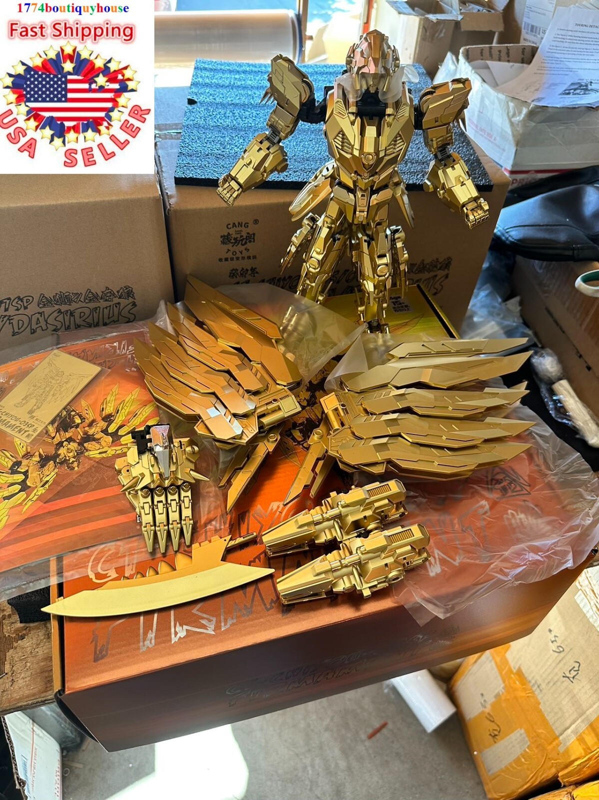 NEW COMPLETE GOLD Predaking Cang-Toys CT-Chiyou COMBINATION TRANSFORMER 01-08