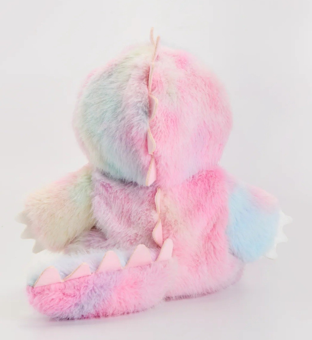 Handmade 12inch Fully Jointed Pink Rainbow Dinosaur Teddy Bear