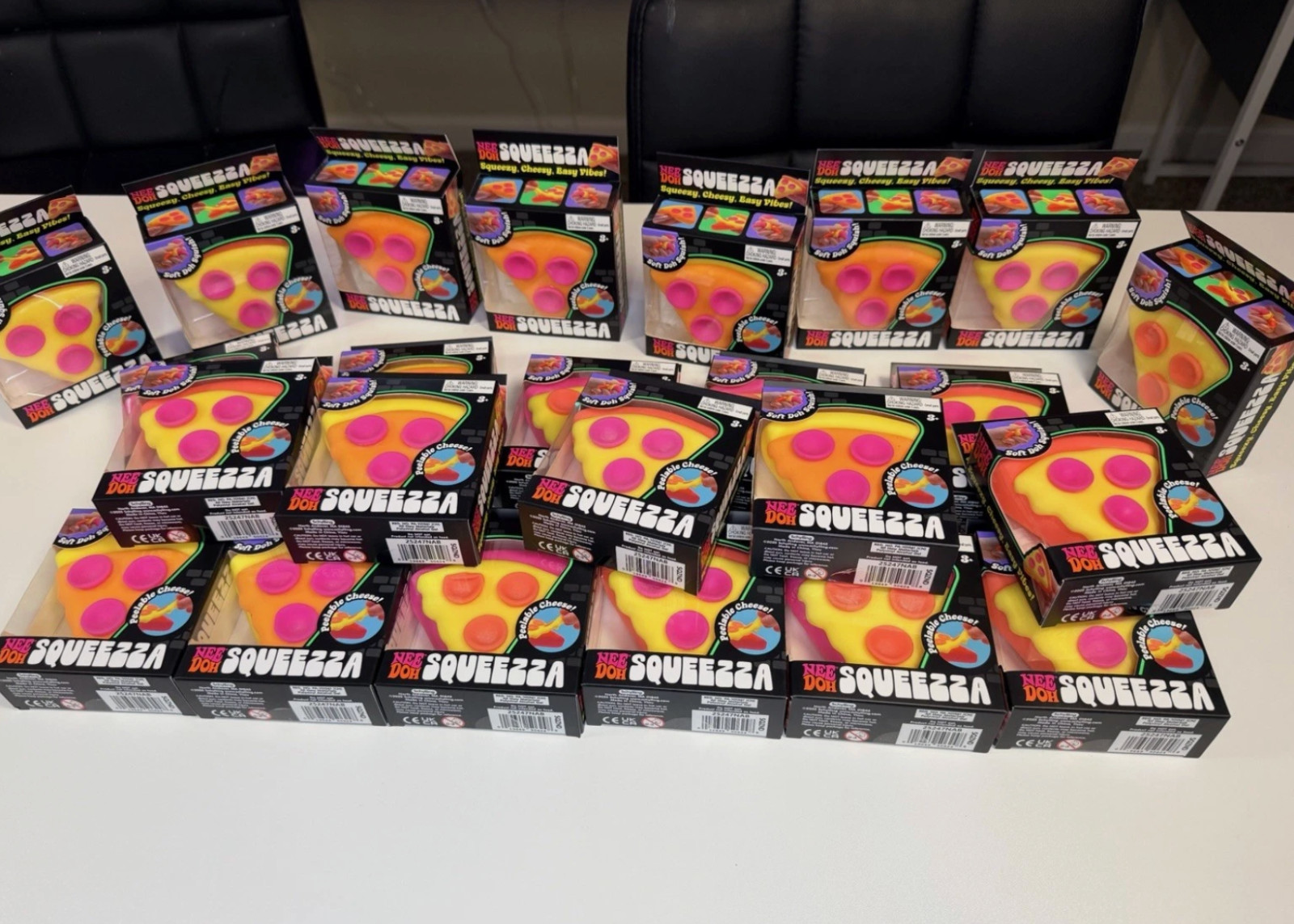 Nee Doh Squeezza Pizza Squishy Toy Super Soft Cheesy Stress Toy NEW TikTok Viral