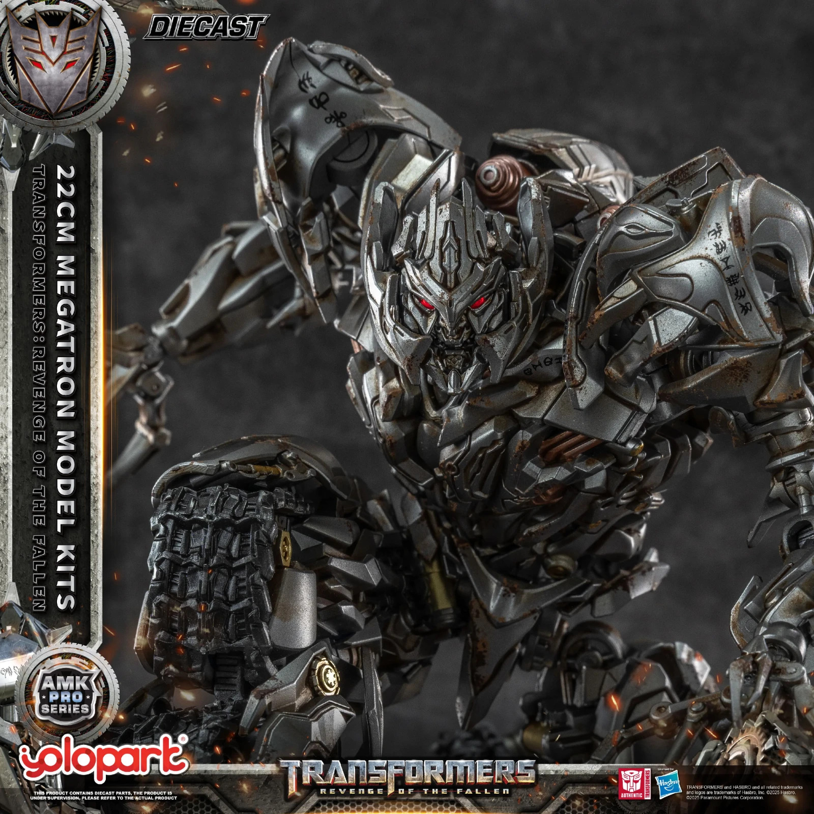 YOLOPARK Megatron 22cm Transformers ROTF AMK PRO LED Diecast Model Kit