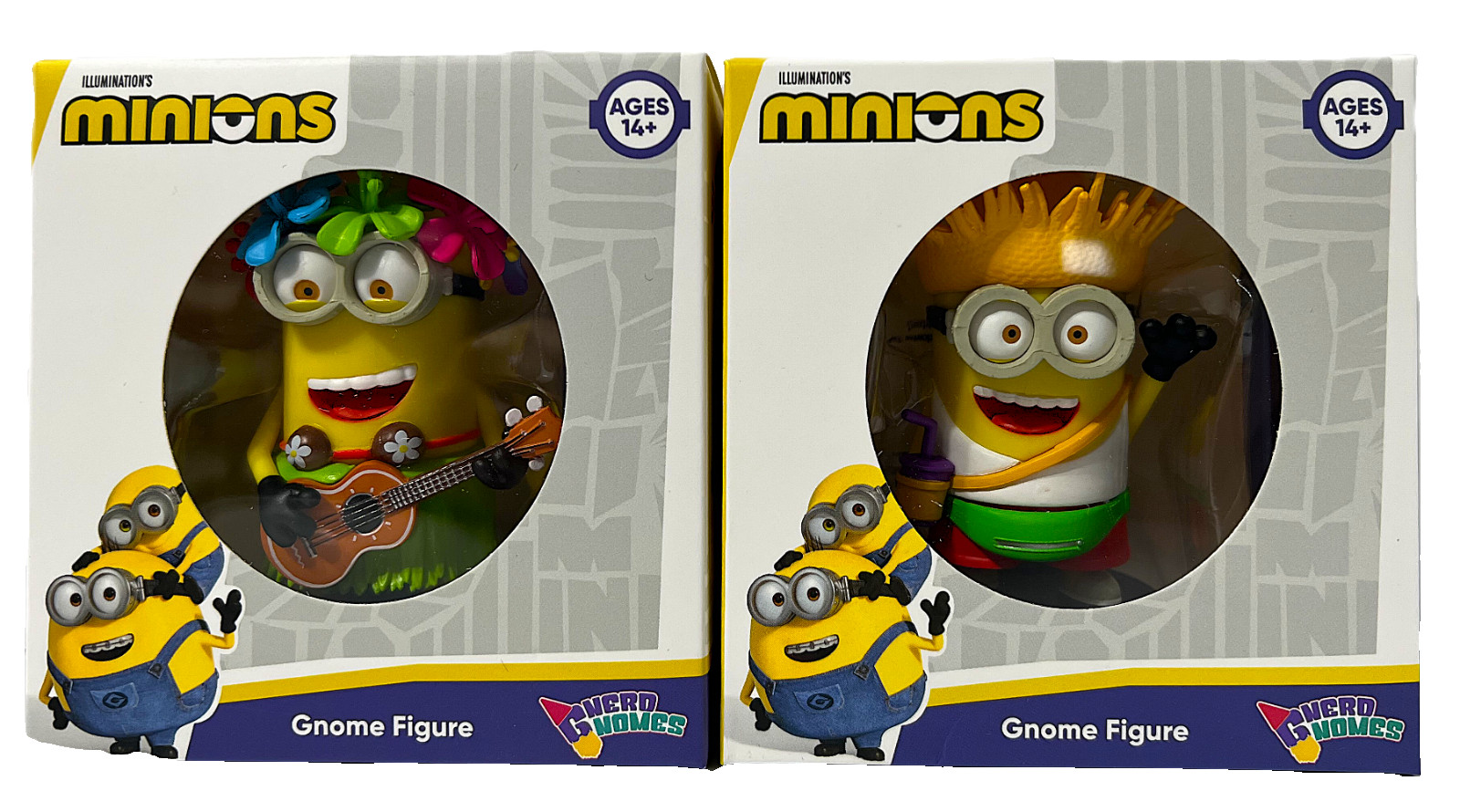 Set of 2 Illuminations Minions Gnome Figure 3&Prime; Collectible Nerd Gnomes 2026 NIB