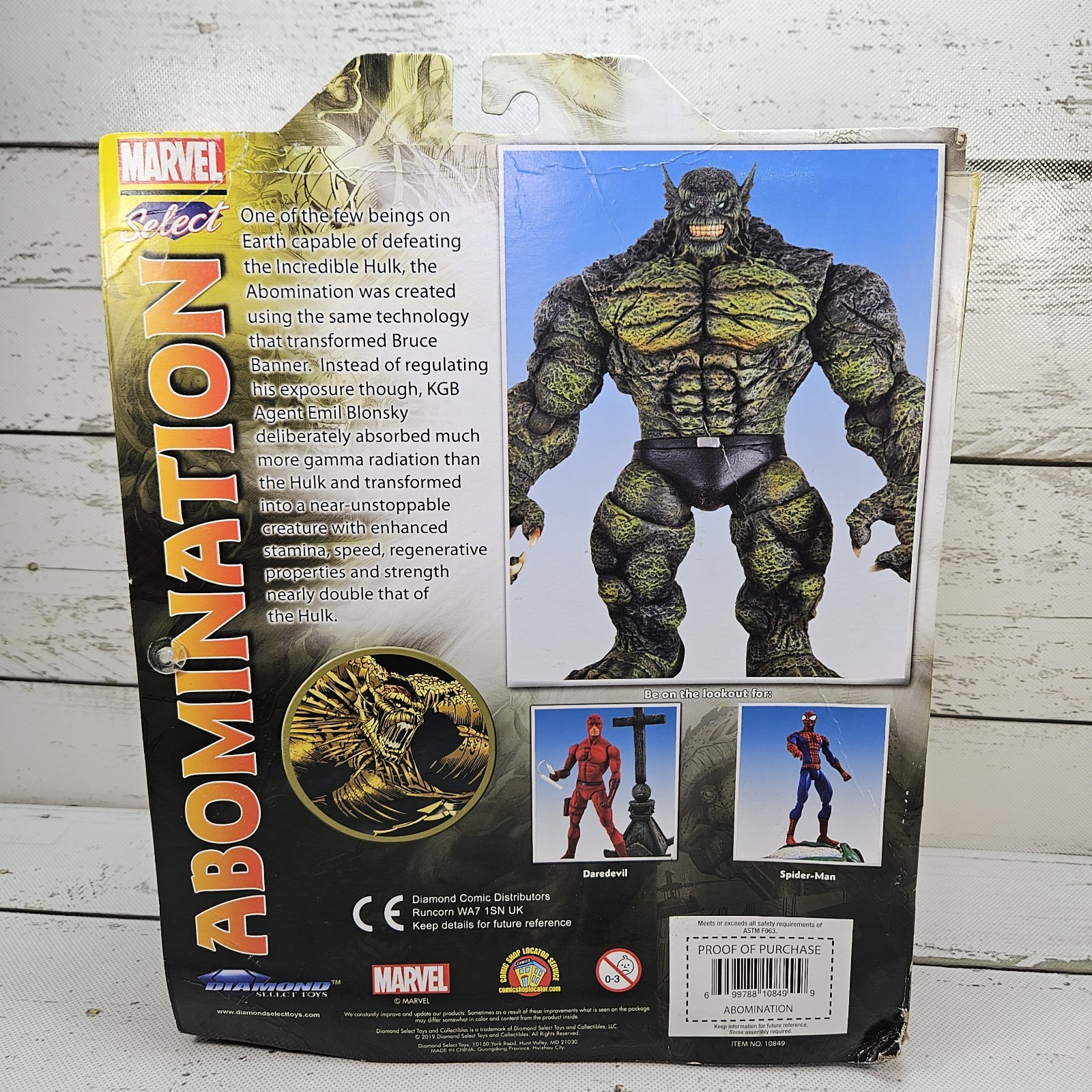 Diamond Select Marvel Select Abomination 2019 8.5&Prime; Action Figure Box Damage Read