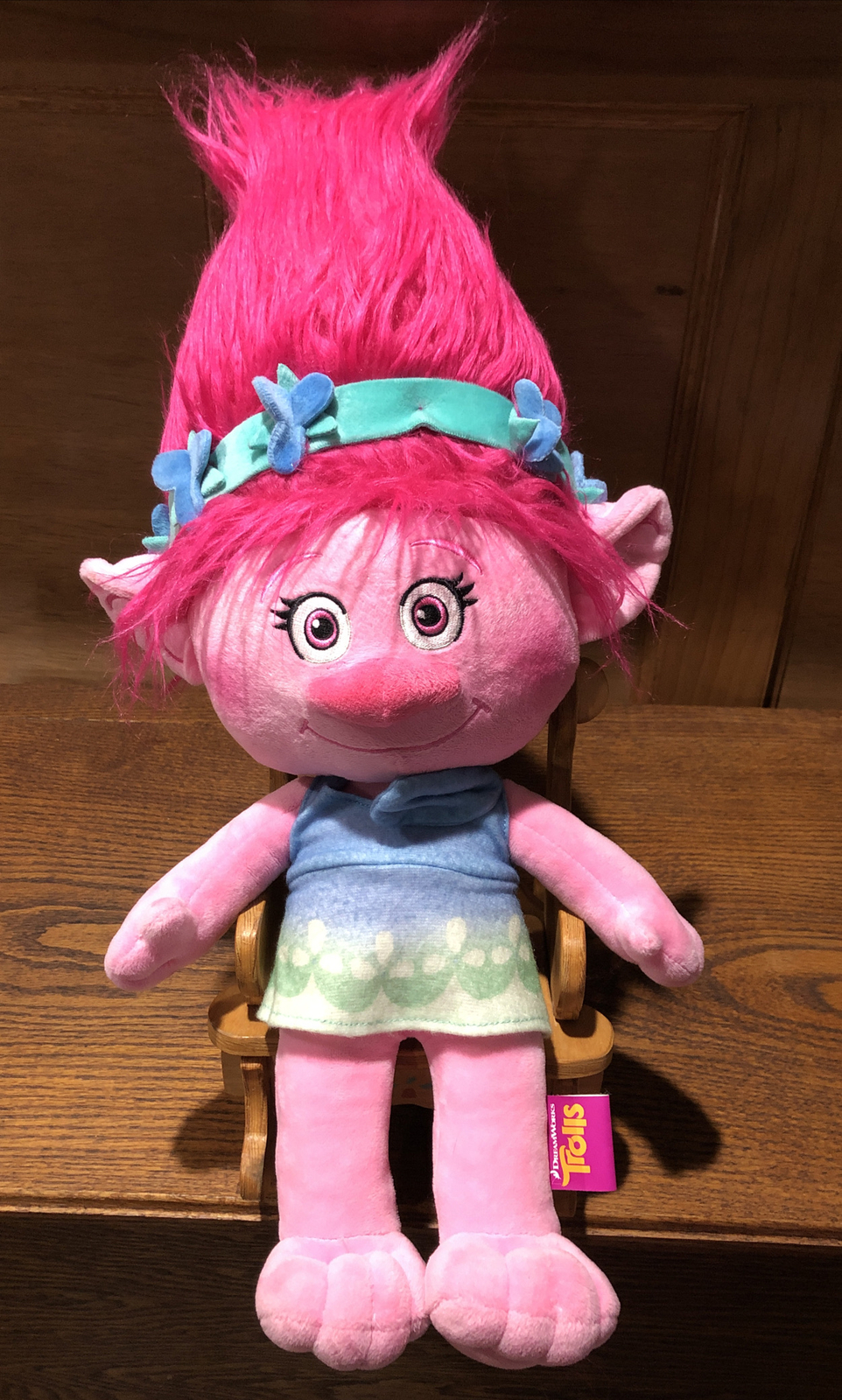 EUC 2016 Trolls DreamWorks Poppy Cuddle Pillow Plush Doll 24 Inches Tall