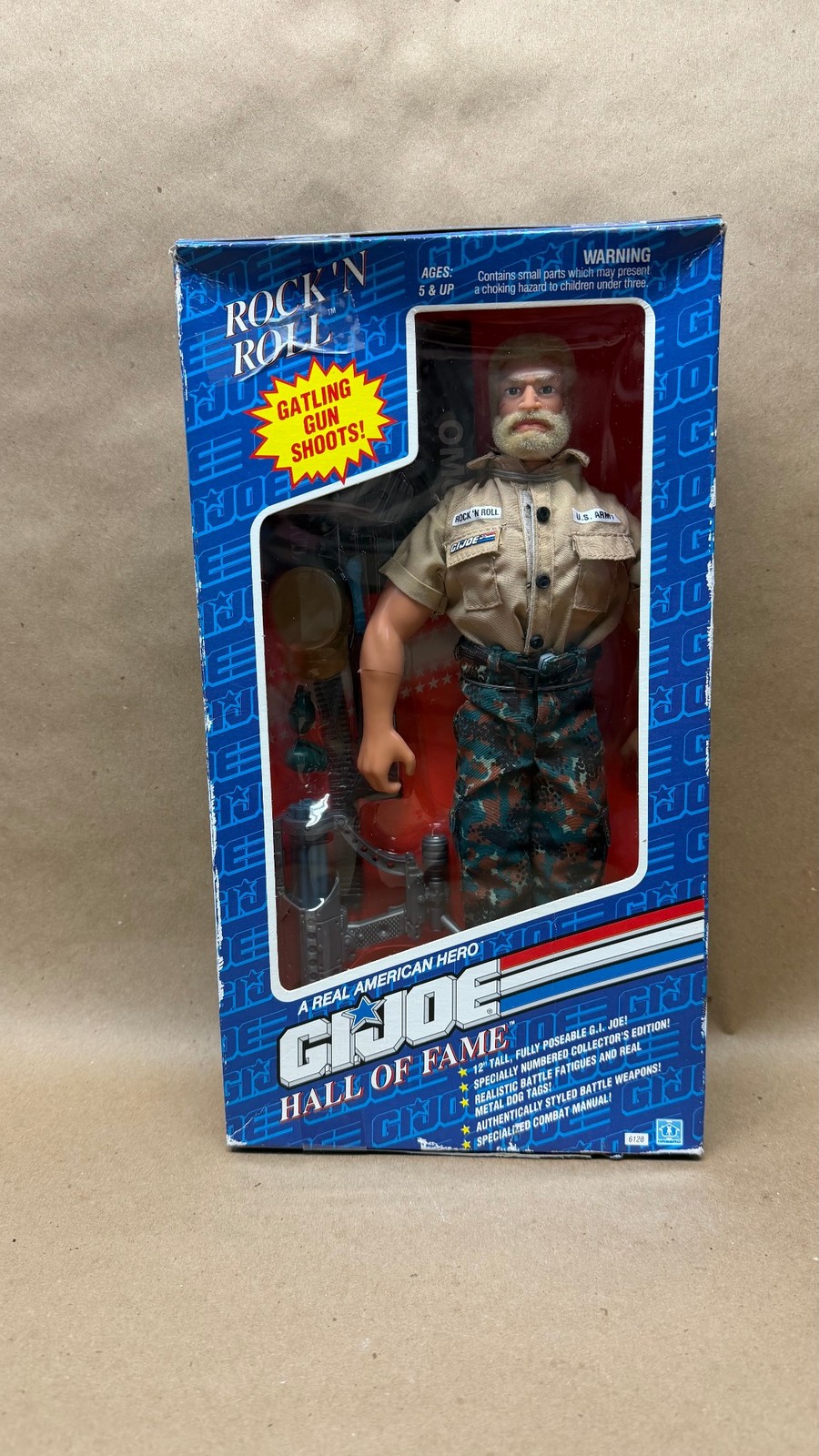 Vtg Original 1992 Hasbro G.I. Joe ROCK &lsquo;N ROLL Hall of Fame Figure 6128 Sealed