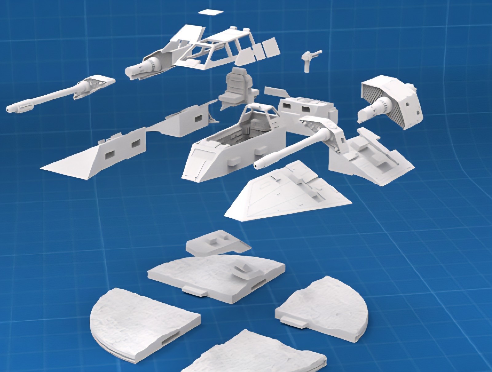 Star Wars 1/16 Scale 13&Prime; Snowspeeder Model Kit Custom 3d Print W Stand