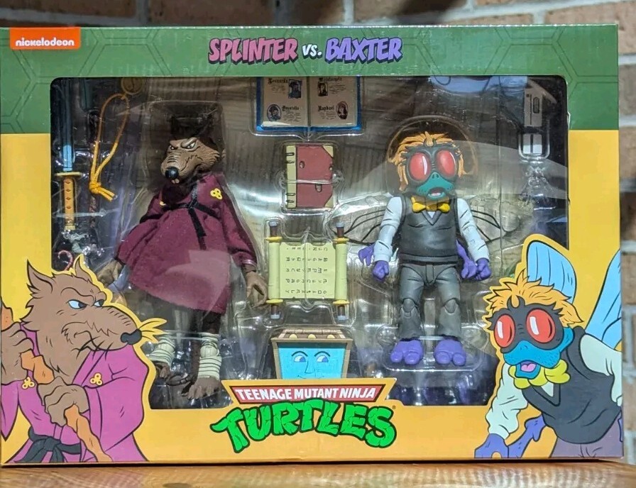 NECA TMNT 2 pack Splinter vs. Baxter Stockman BRAND NEW!