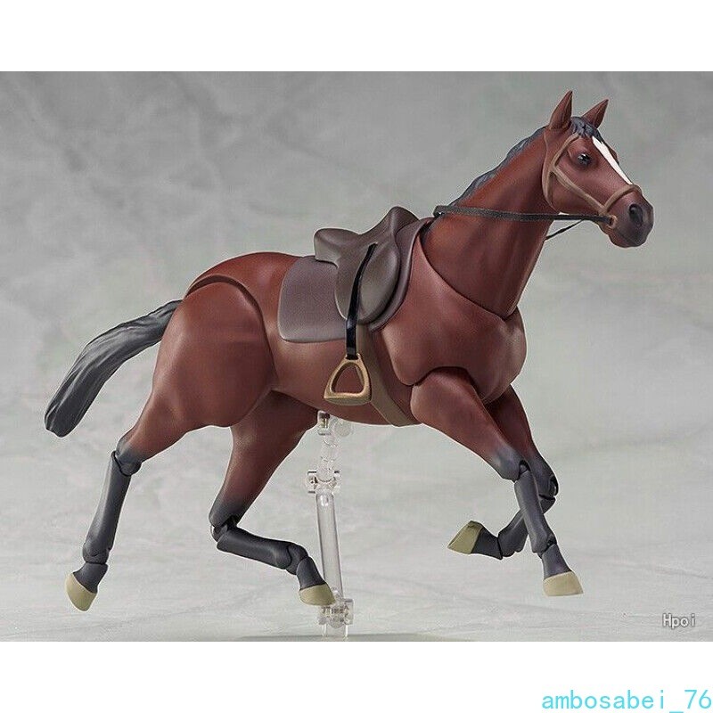 6&Prime; Brown White Poseable Horse Model Set – Action Figures Cosplay Scene Gift Toy