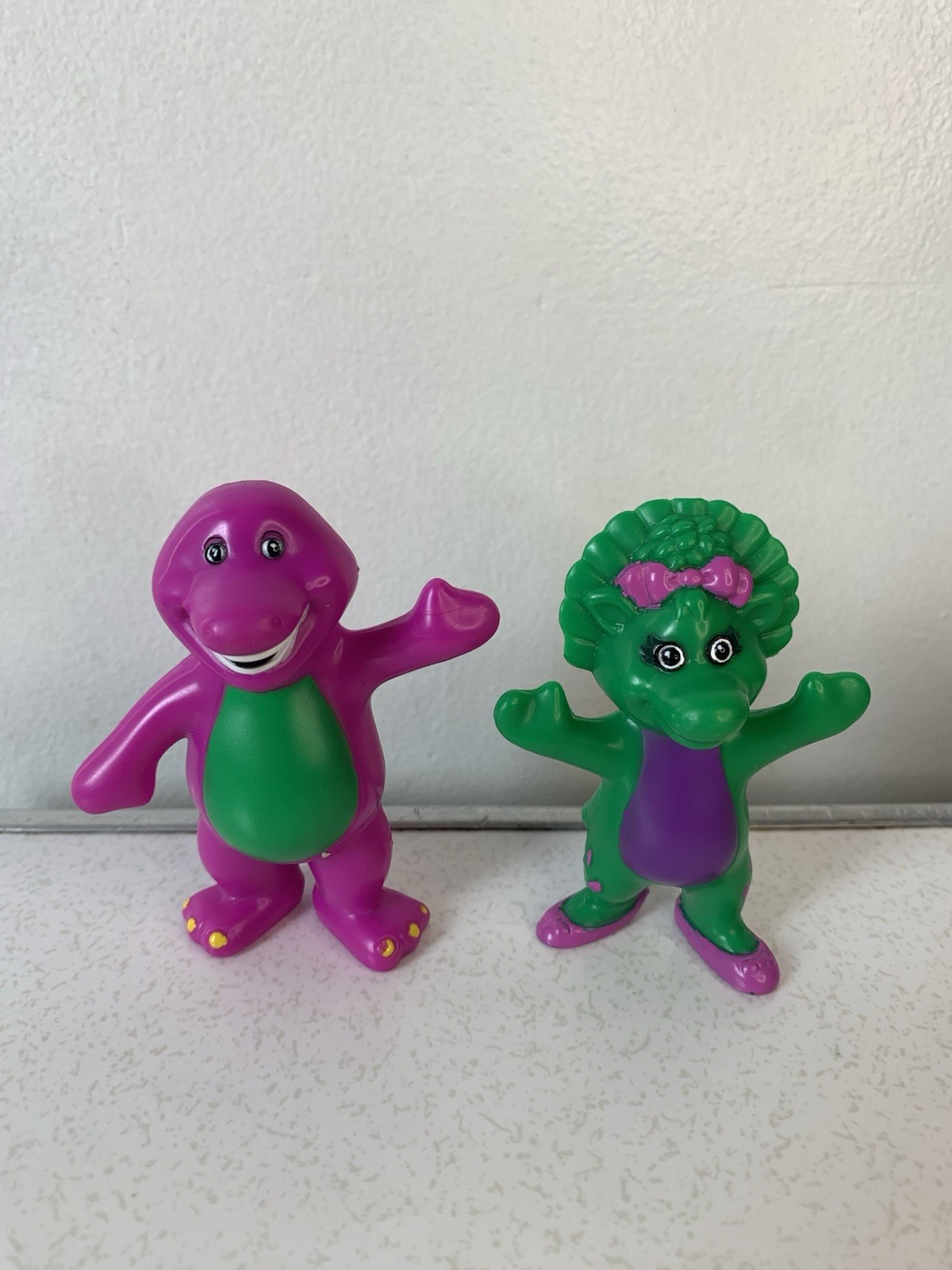 Barney Baby Bop Figures Lyons Group 1996 Vintage Purple Dinosaur Set Of 2