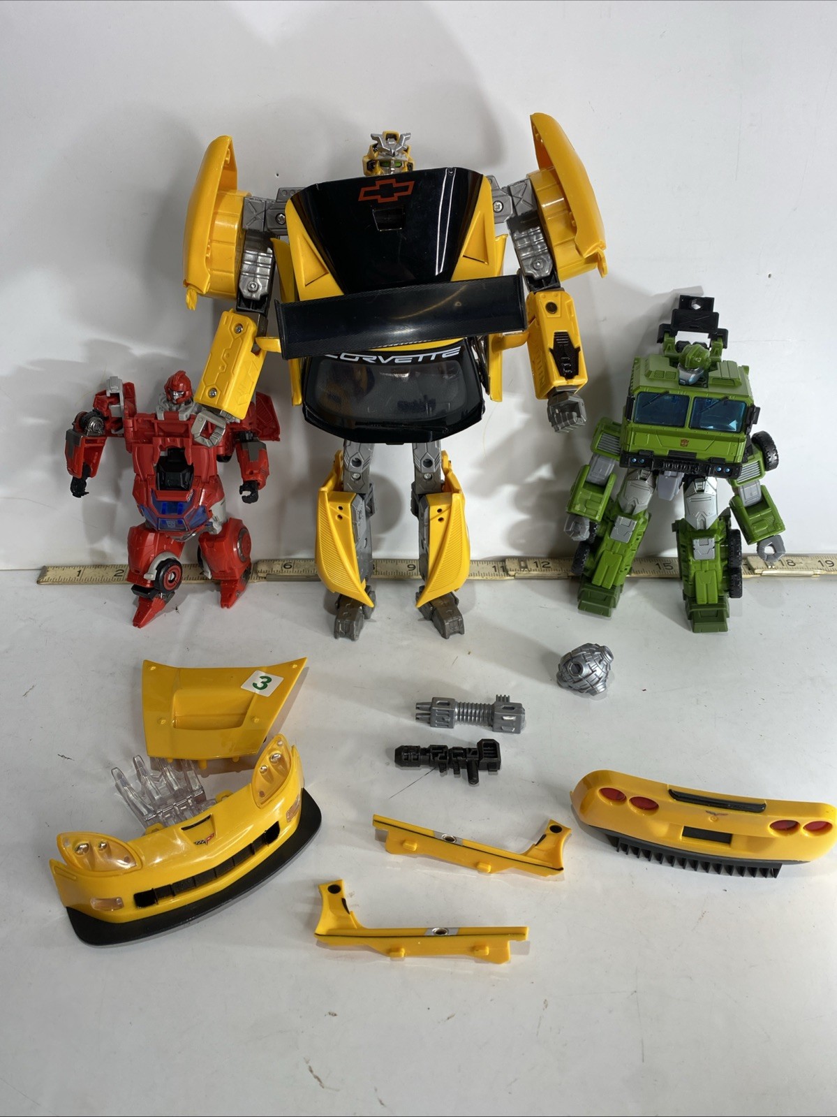 Transformers Robot Toy Lot Bulkhead Ironhide Yellow Corvette Autobots Figures