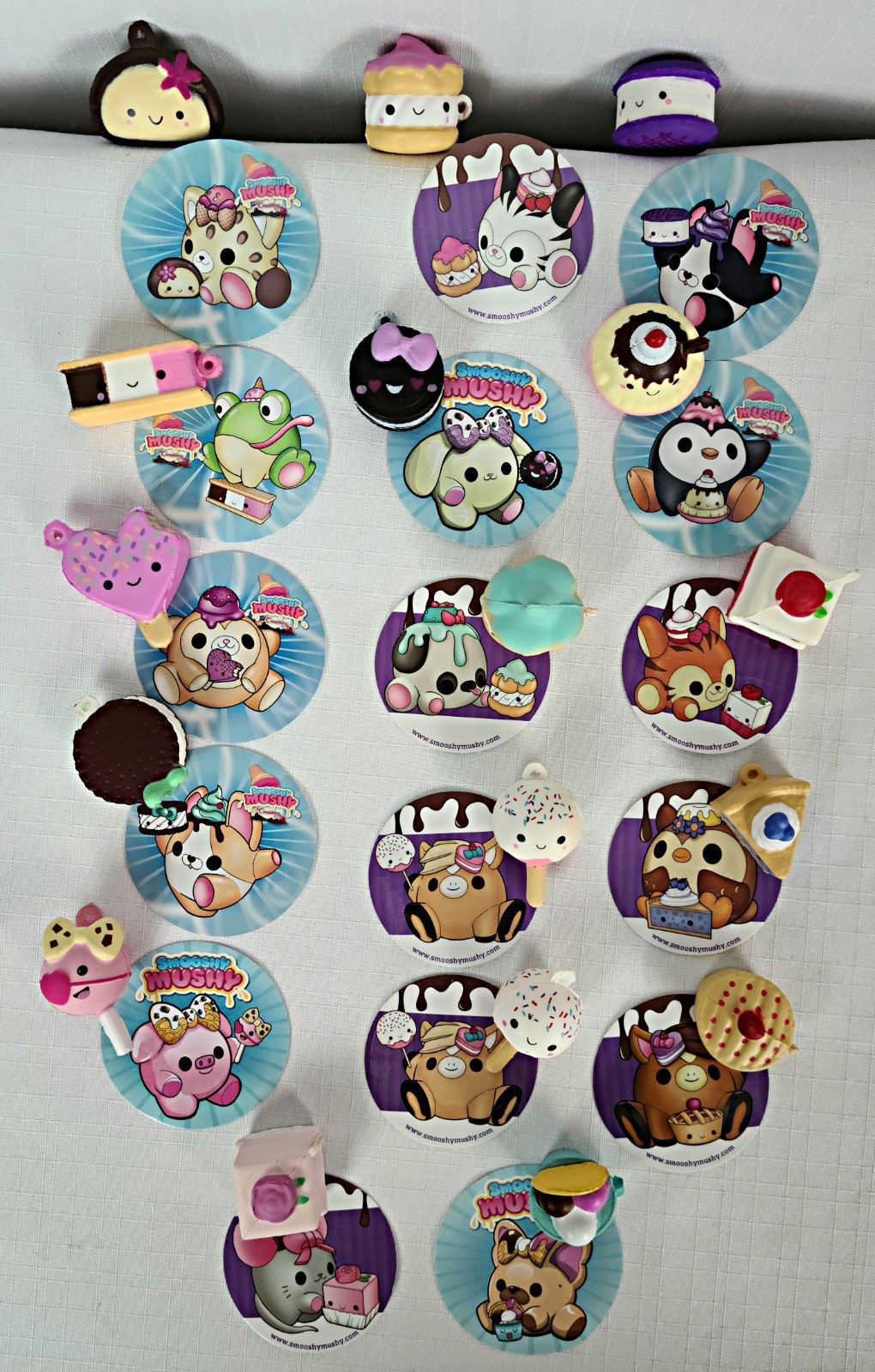 Smooshy Mushy Minis Lot of 17 Squishies Complete with Matching Stickers