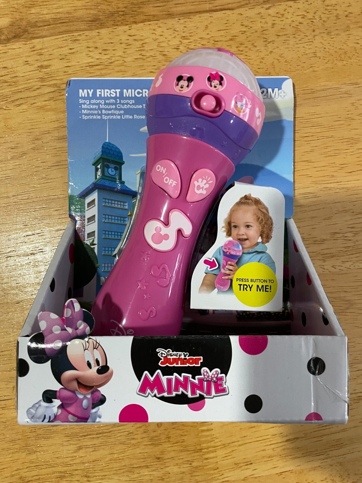 Disney Minnie Mouse My First Microphone w/Lights Sound Music New Ages 12 Months+