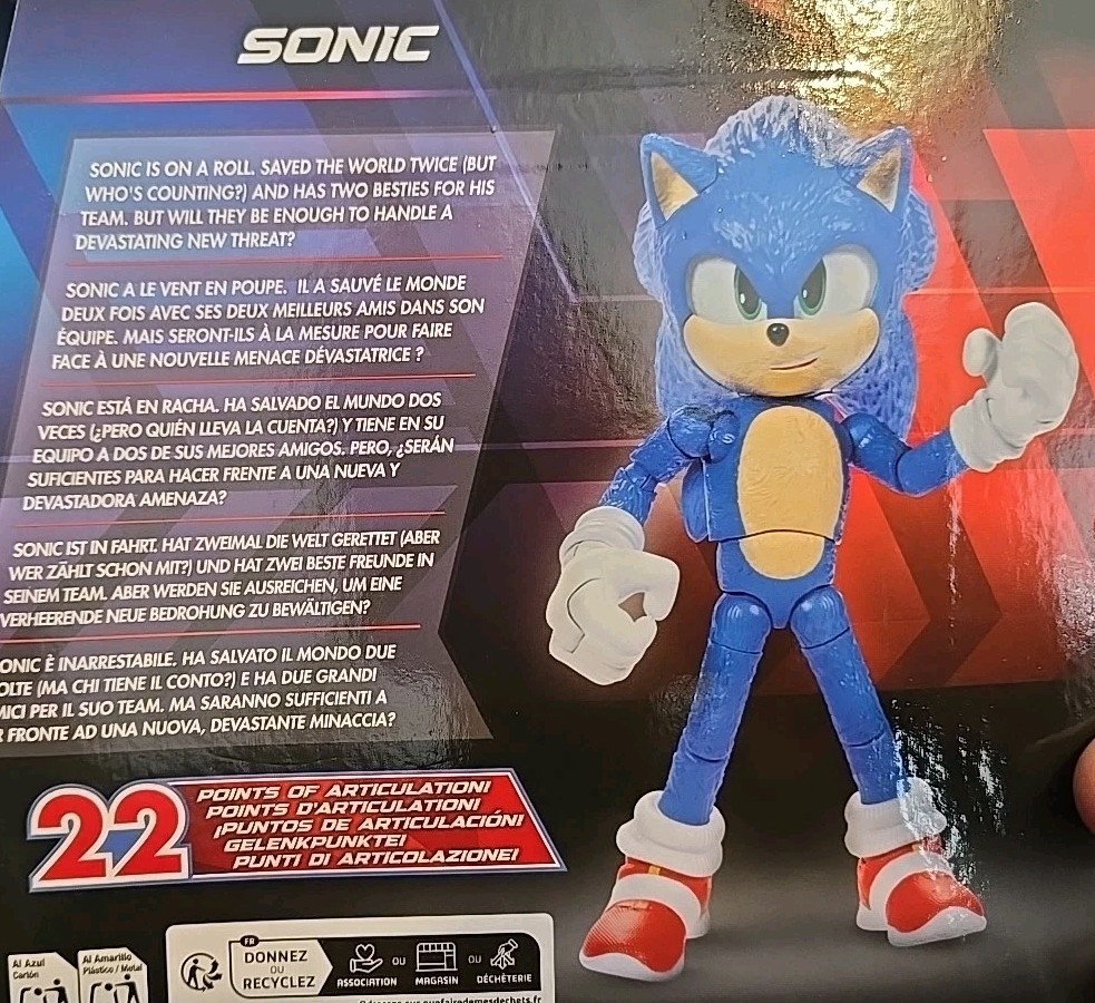 New Sonic The Hedgehog 3 Movie 5in Action Figure Model 42397 Jakks Pacific Toy