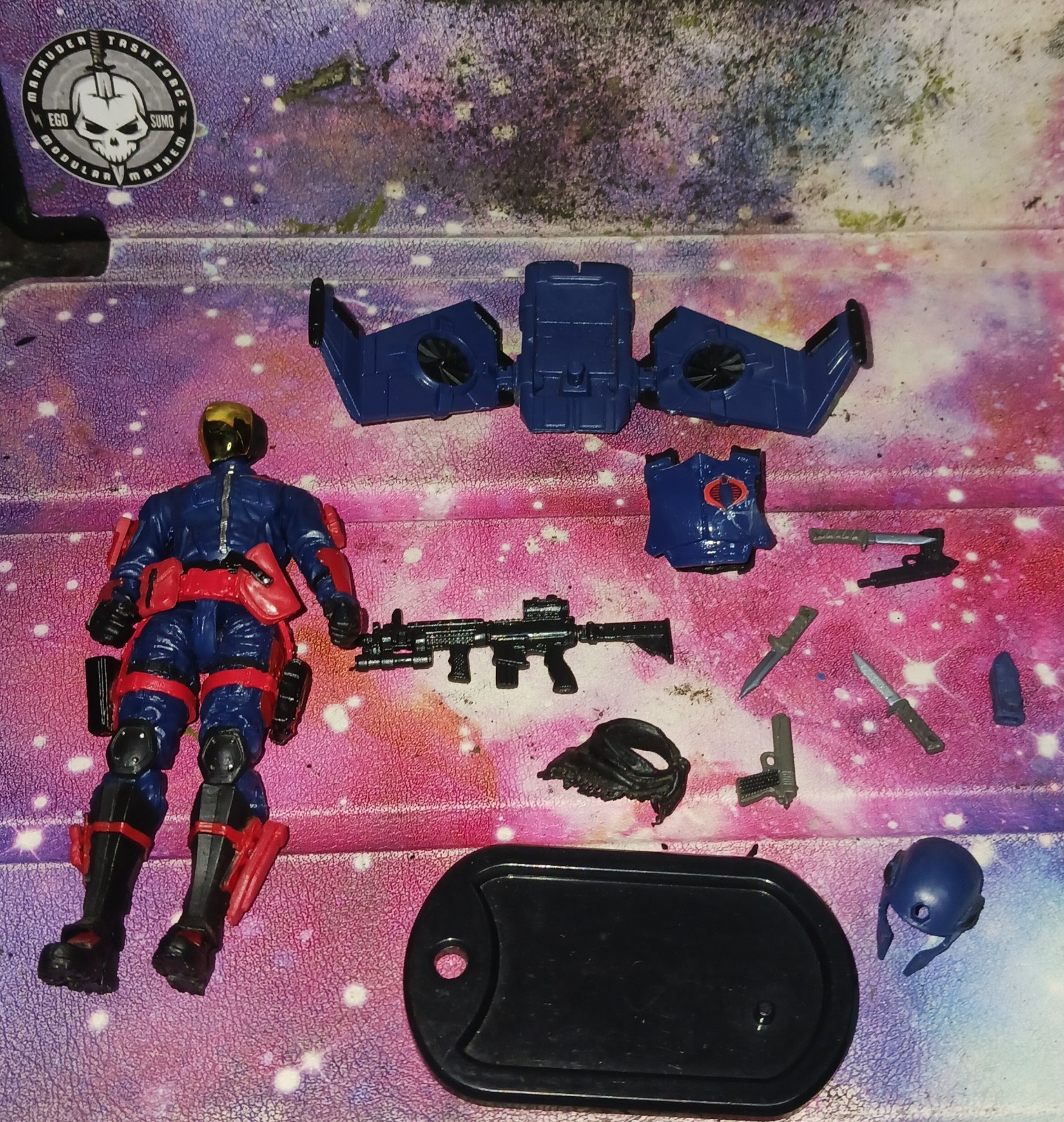 THIS IS A MARAUDER TASK FORCE FIGURE 3.75 GIJOECOBRA BLUE « RIP IT « 