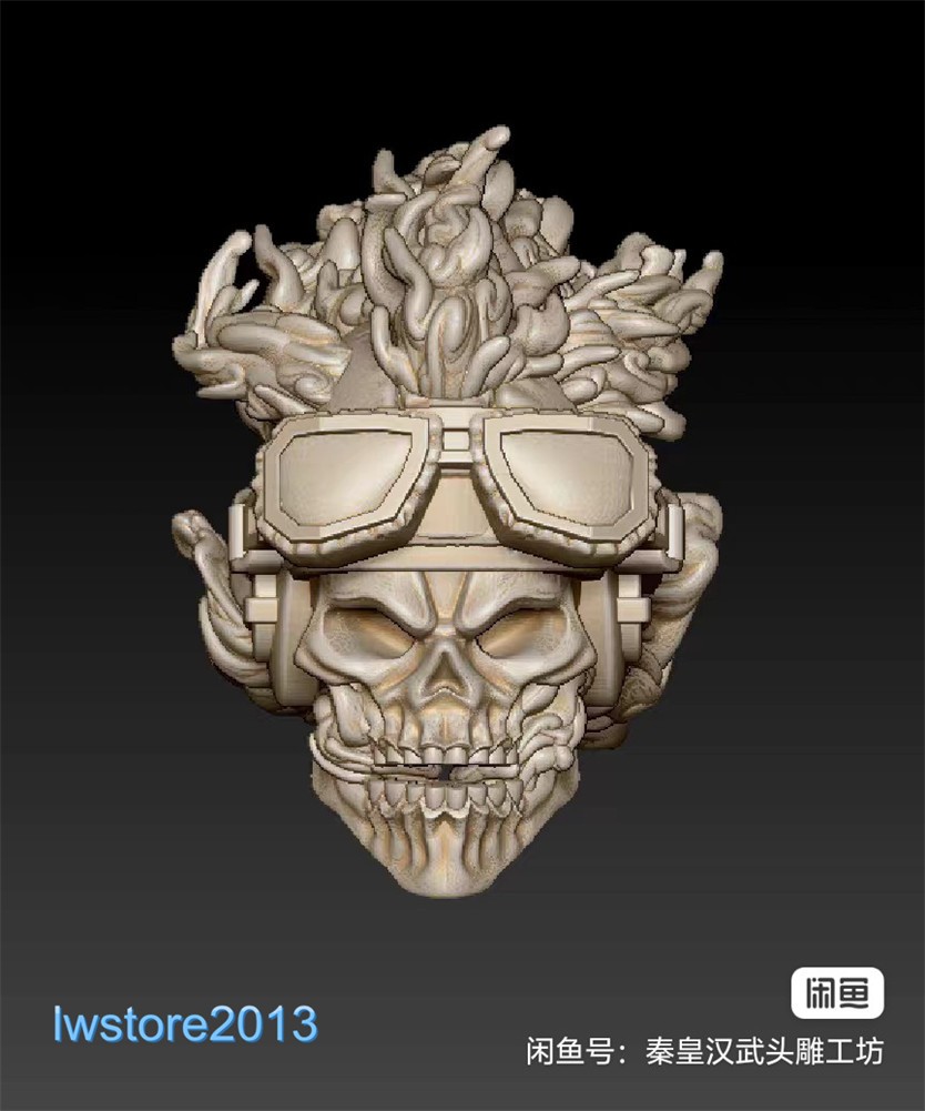 1/6 1/12 1/18 1/10 Ghost Rider Head For 12&Prime; 7&Prime; 6&Prime; 3.75&Prime; Male Figure Body AA0038