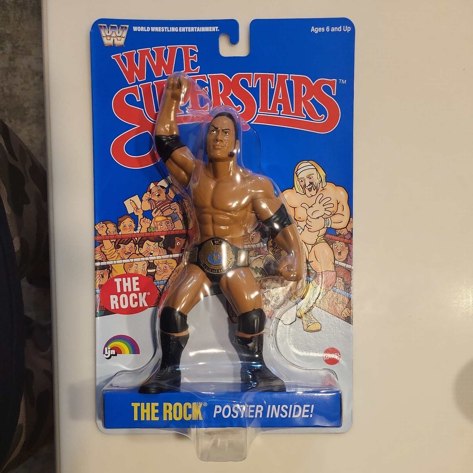 NEW IN HAND Mattel LJN WWE Superstars Series 3 The Rock Blue Card Target