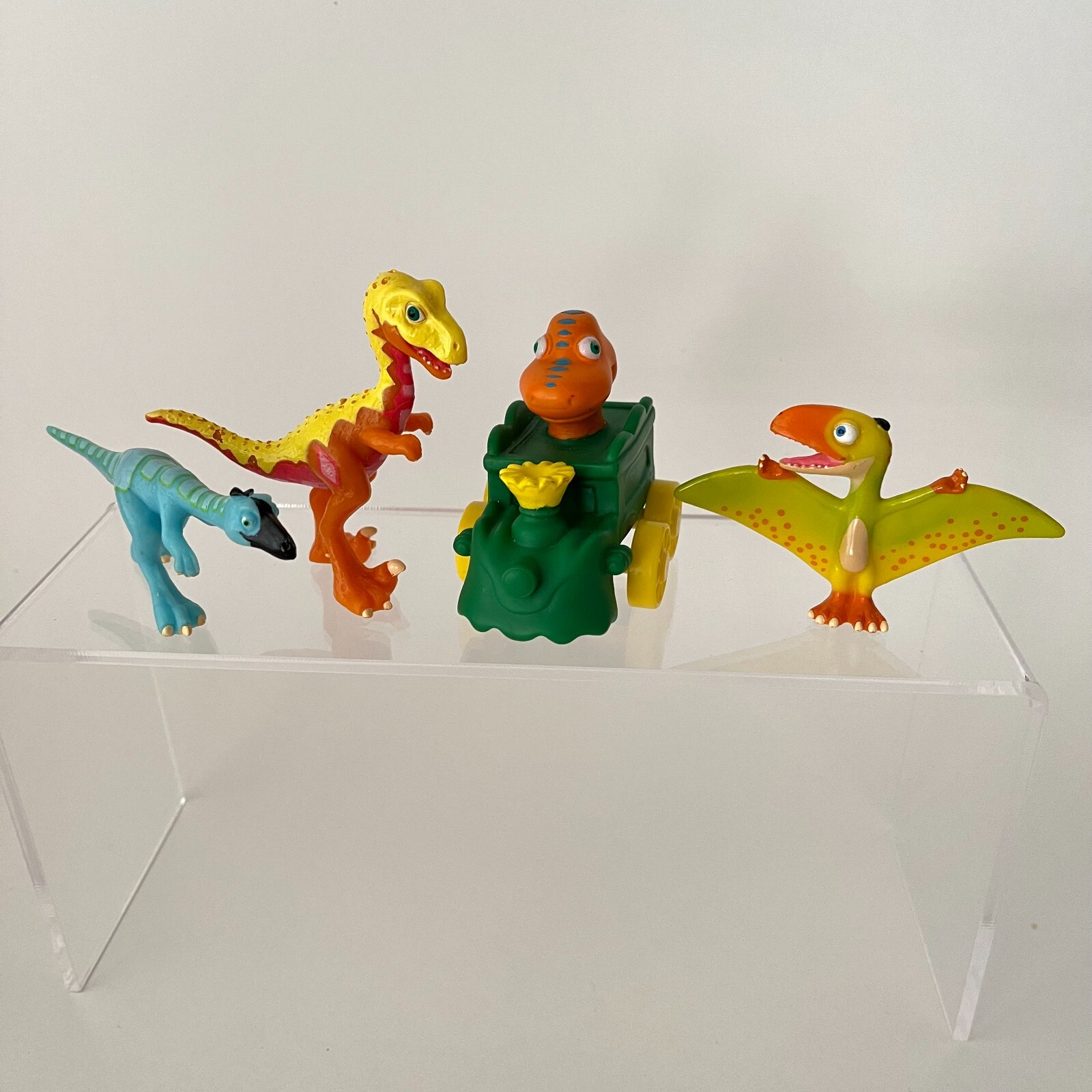 Dinosaur Train Buddy, Derek, Ollie, Petey 4 Toy Lot PBS Learning Curve Jazwares