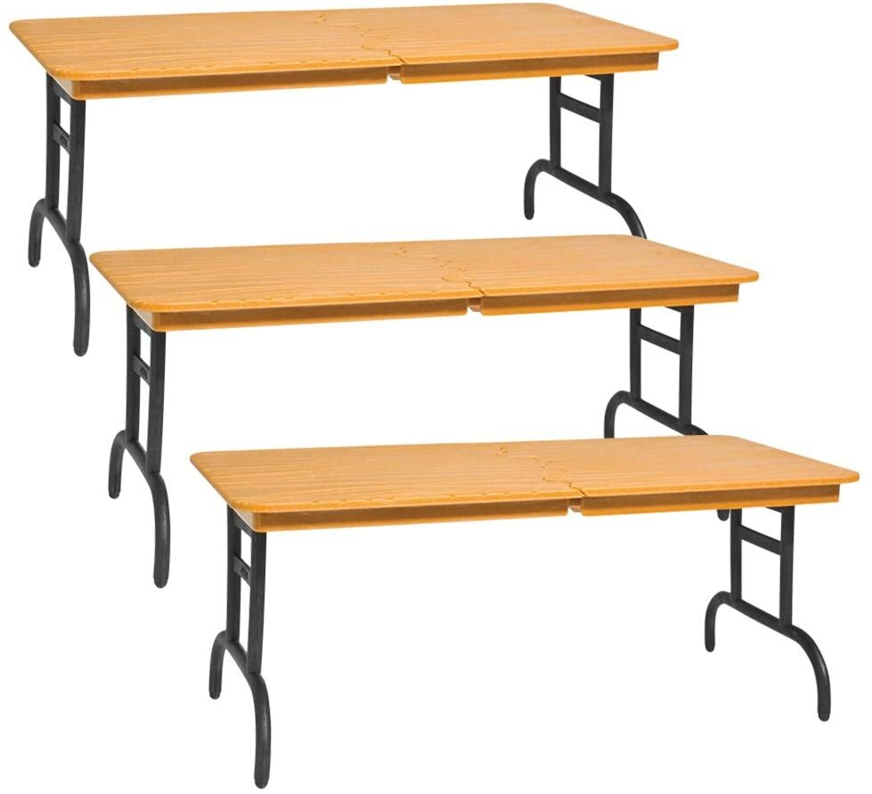Set of 3 Brown Breakable Tables for WWE & AEW Wrestling Action Figures