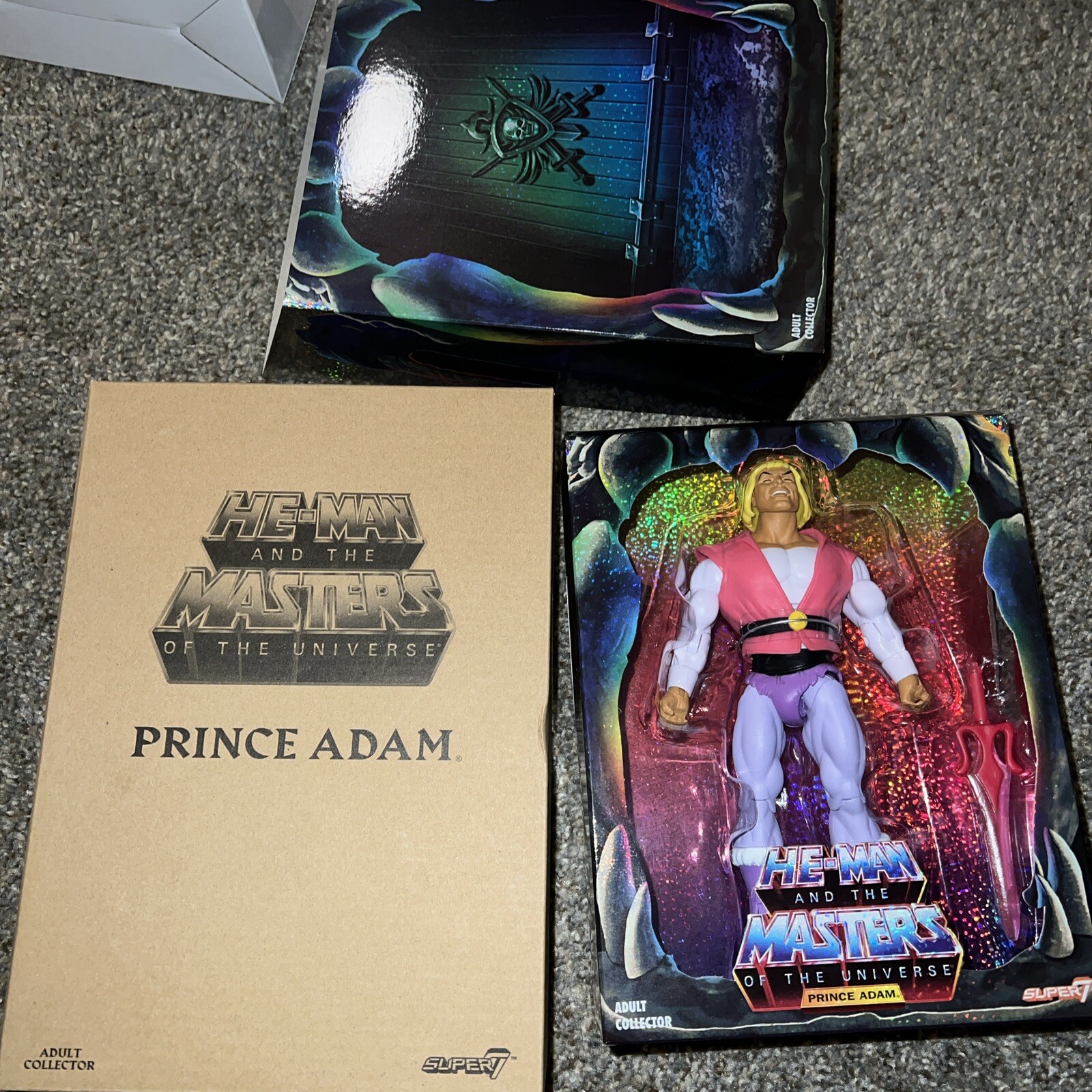 New With Box 2018 Super7 MOTUC Laughing Prince Adam Figure Club Grayskull