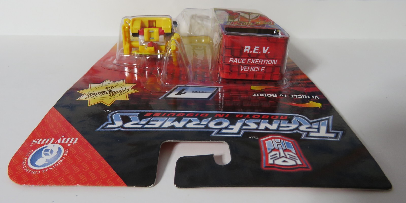 R.E.V. Tiny Tins 2003 Transformers RID Spy Changers New MISP MOC