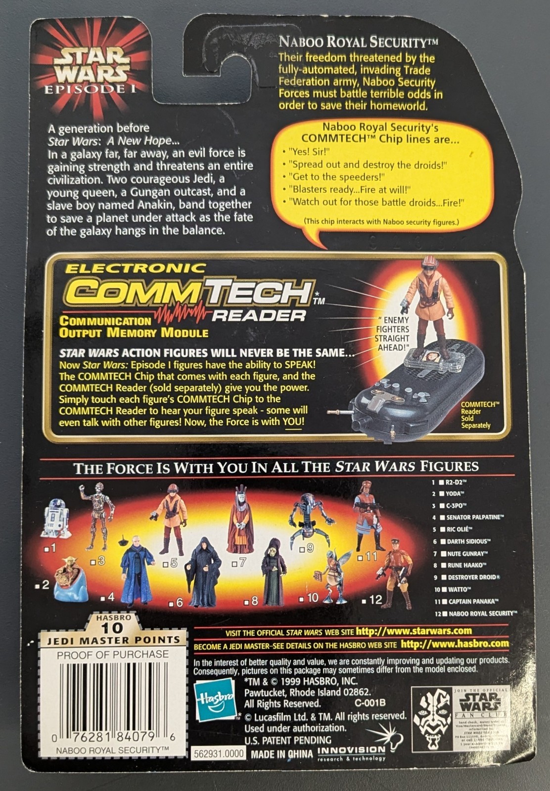 Star Wars Royal Security Guard Naboo CommTech Action Figure 1999 New Hasbro NIB