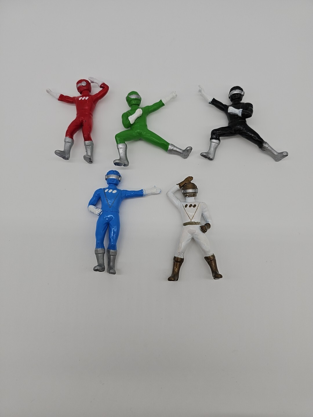Set Of 5 Power Rangers Vintage Super Robotic Rangers 1/22 Scale PVC