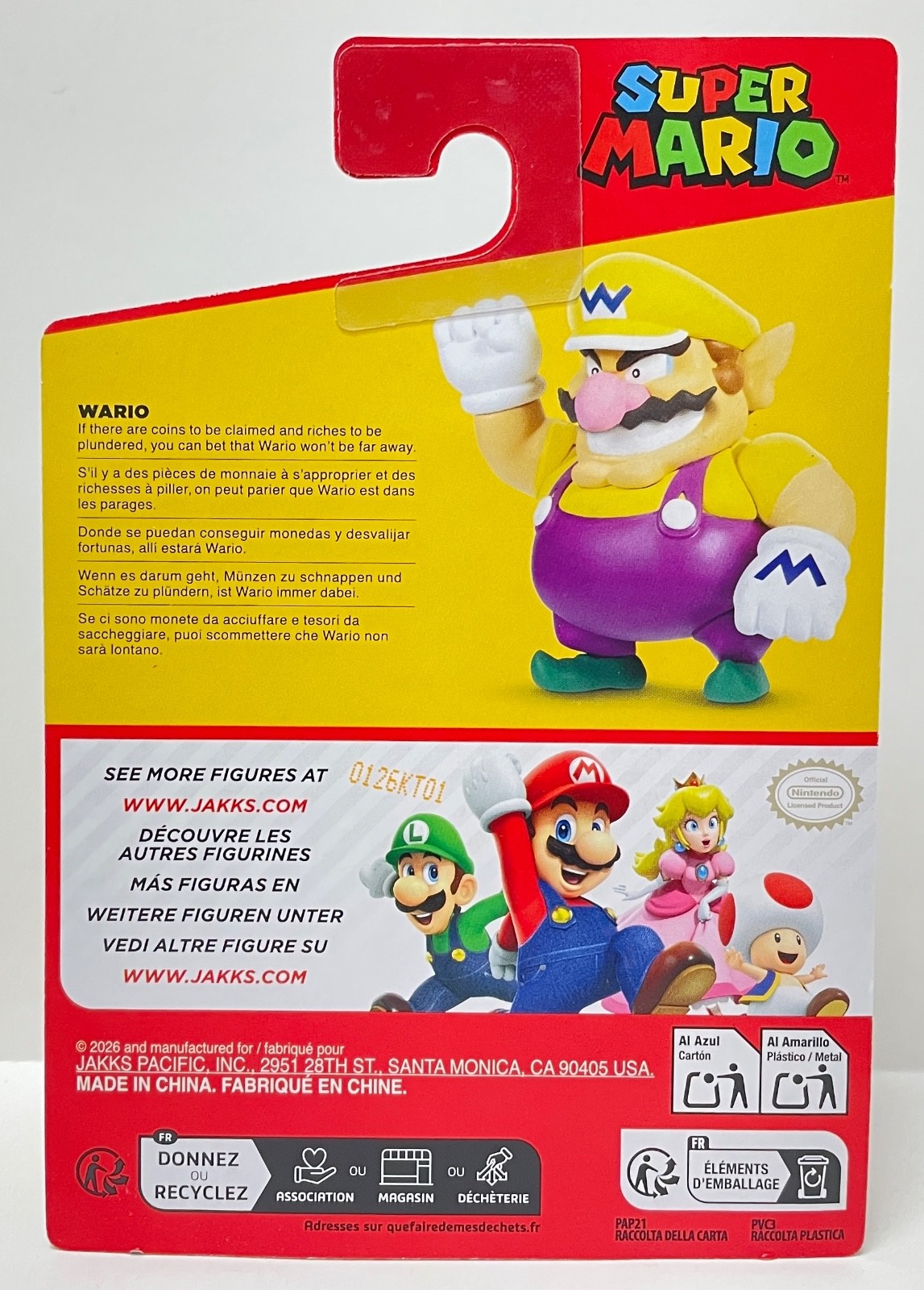 Super Mario Wario 2.5&Prime; Jakks Pacific Action Figure | 2026 Nintendo Wave 58