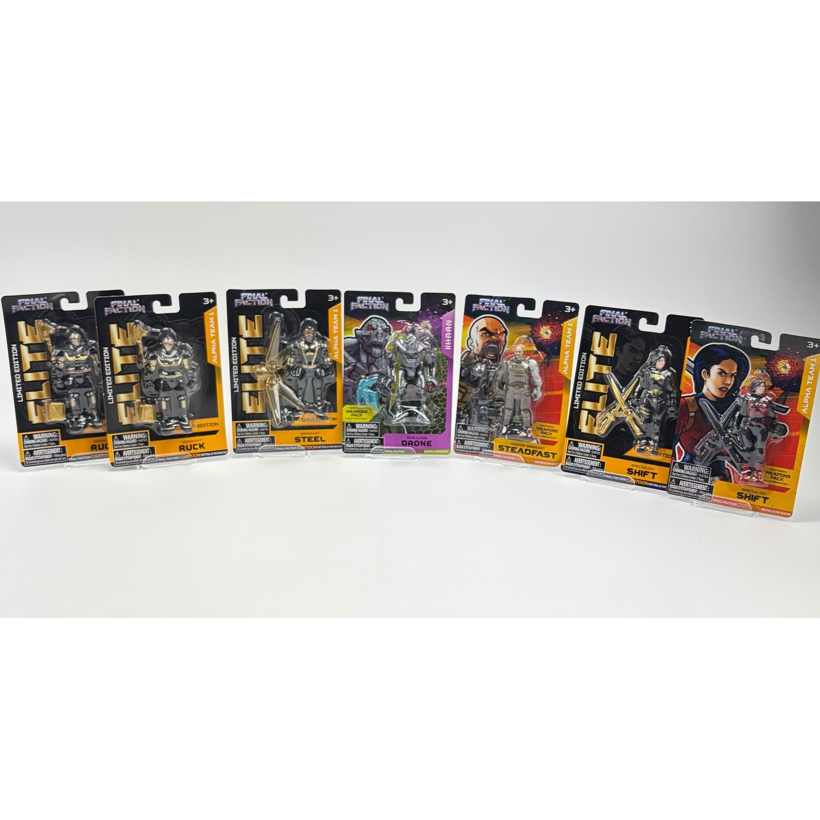 Final Faction Alpha Team 1 Kharn Action Figure Lot 7pc Elite Limited Edition NEW