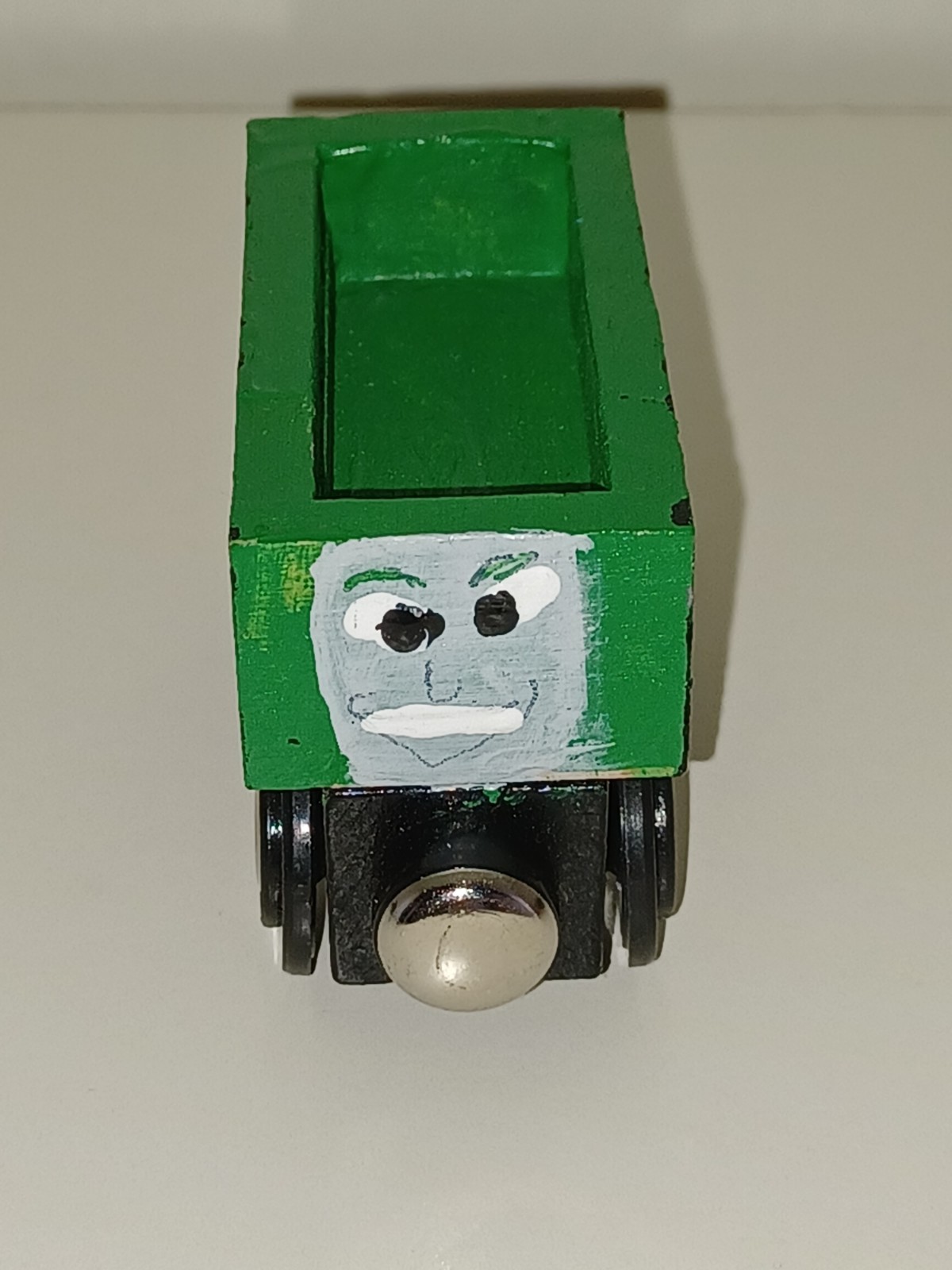 Generic Wooden Train Custom Green Troublesome Truck Fits BRIO Thomas Track