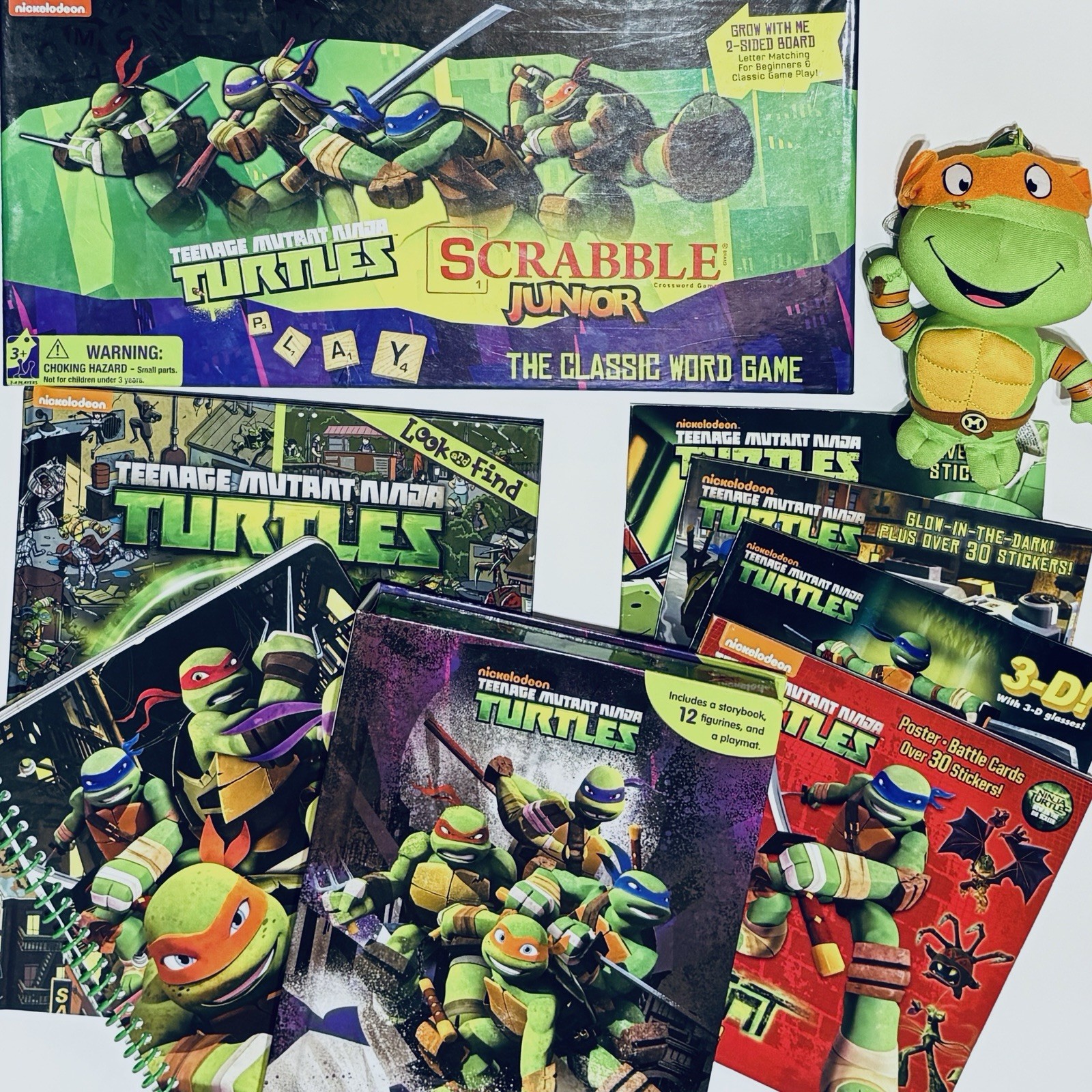 Teenage Mutant Ninja Turtle Lot – 2010-2019 Era – Scrabble, Search and Find Book