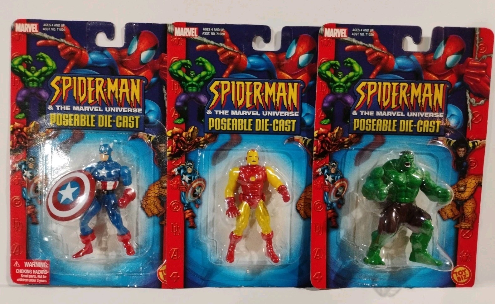 The Avengers-Spider-Man & The Marvel Universe Die Cast 2.5&Prime; Cap, Iron Man, Hulk