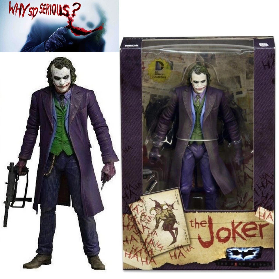NECA DC Comics Batman Dark Knight Heath Ledger Joker 7&Prime; Action Figure Toy Boxed