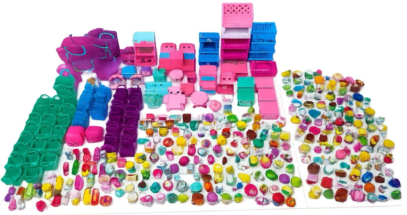 Huge Shopkins Mixed Lot 361 Pieces 250+ Figures Happy Places Shopville Furniture