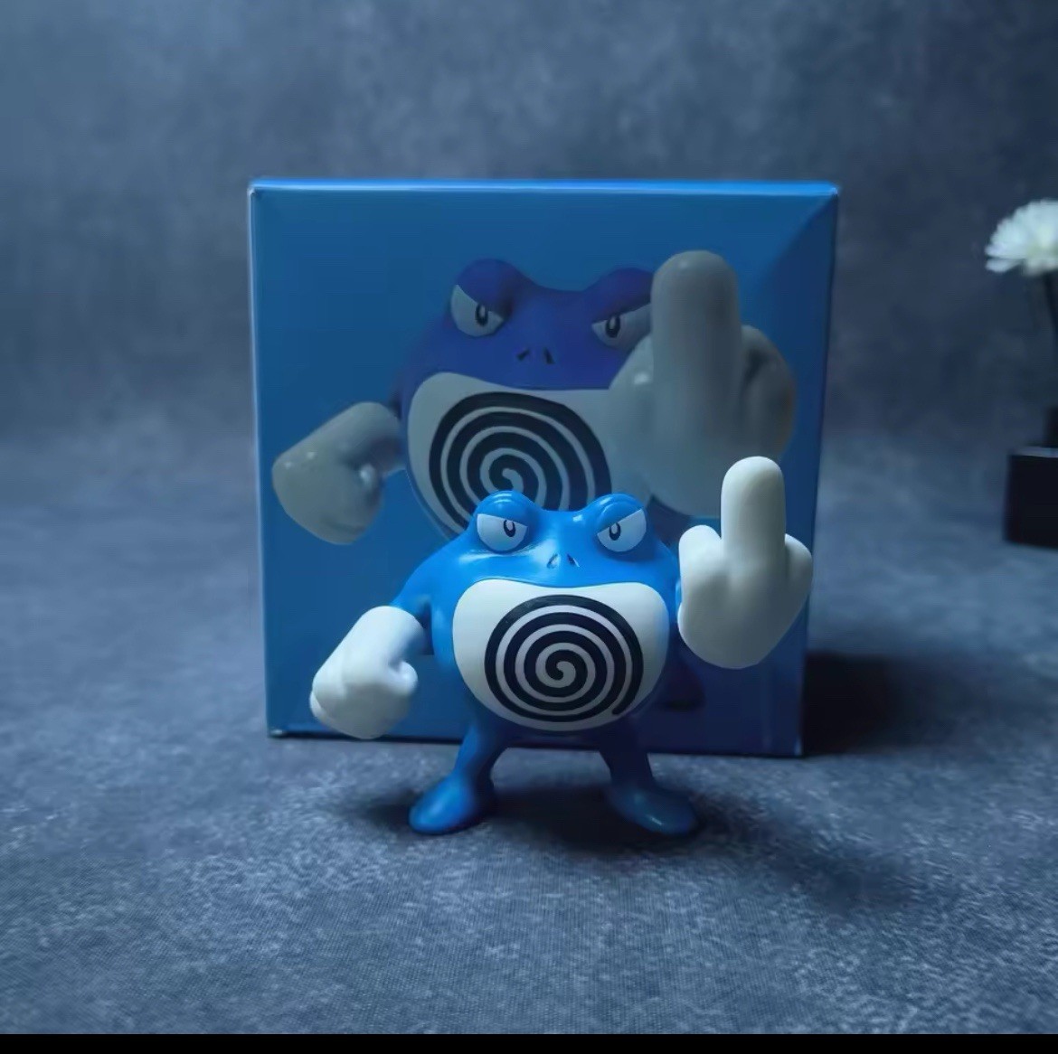 Anime Pokemon Poliwrath Middle Finger Poliwrath Action Figures