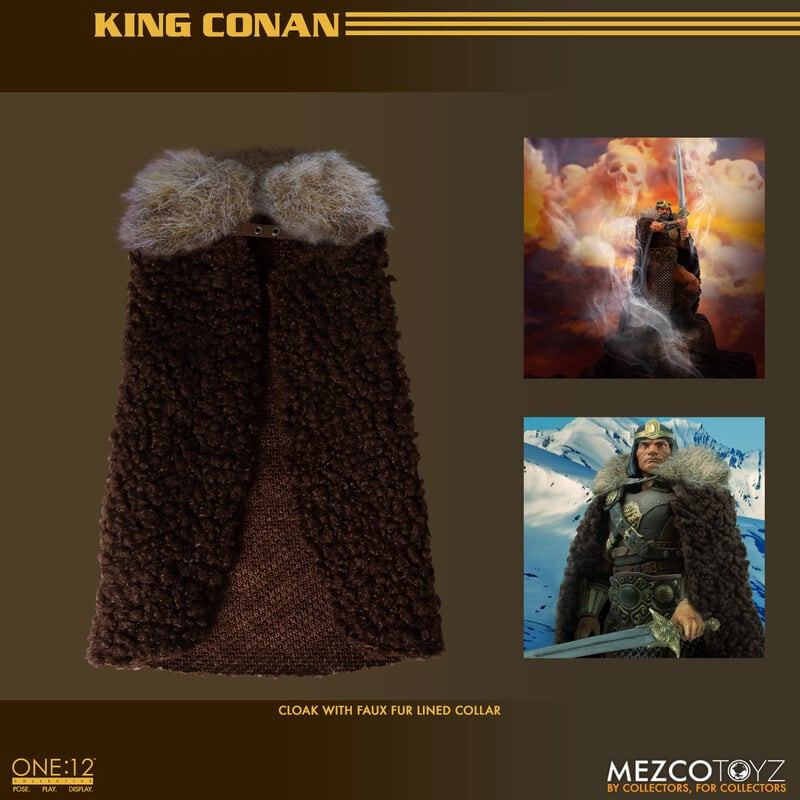 Mezco One:12 Collective King Conan Figure 3 Heads Aquilonia Battle Axe Shield