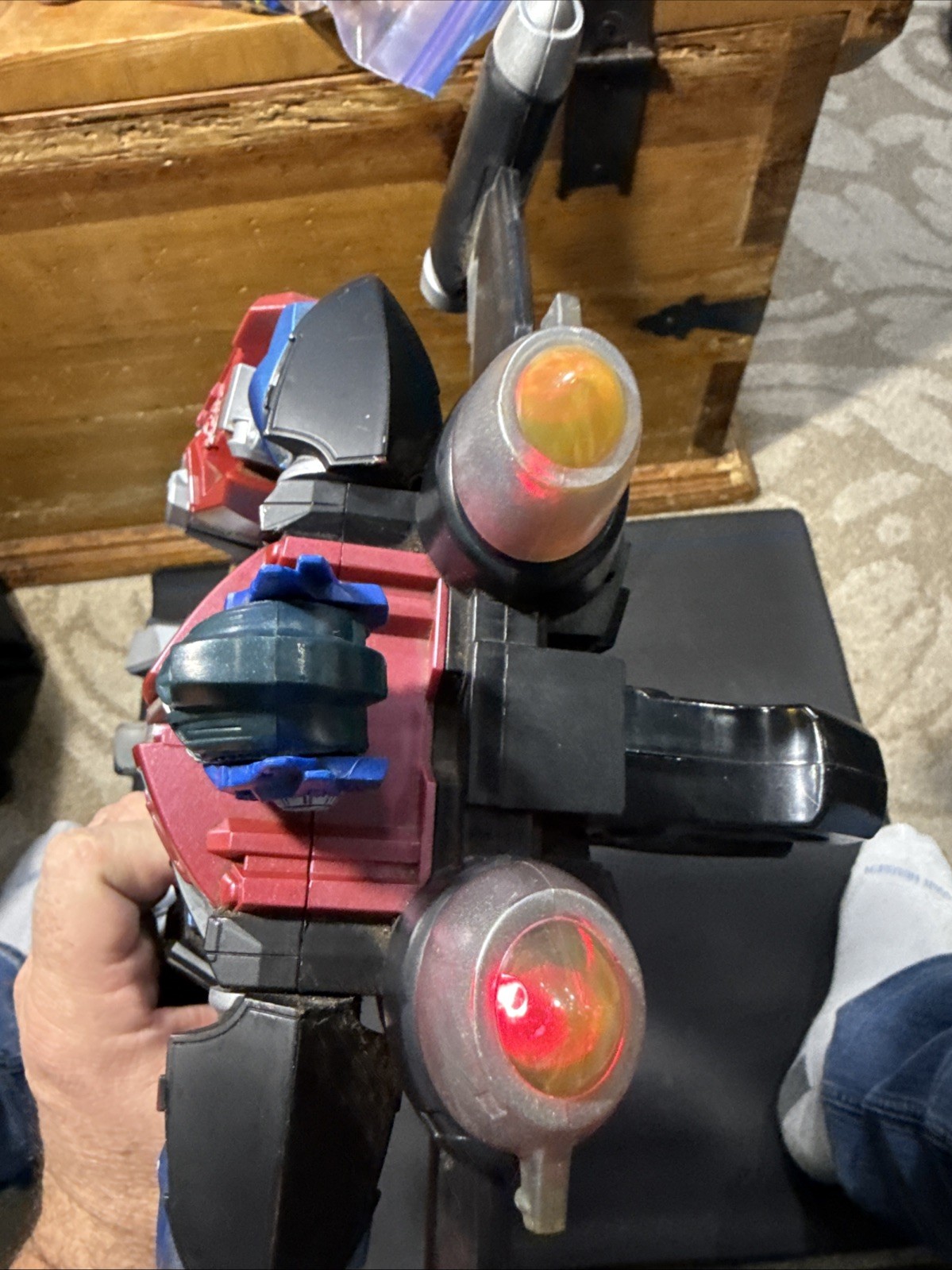 Hasbro Transformer Mega Power Bots Jet Optimus Prime 12&Prime; Figurine (USED) Works