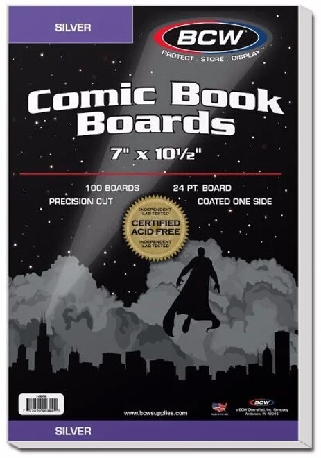 200 BCW Silver Comic Book Backer Backing Boards Acid Free 24 PTs Long Term New