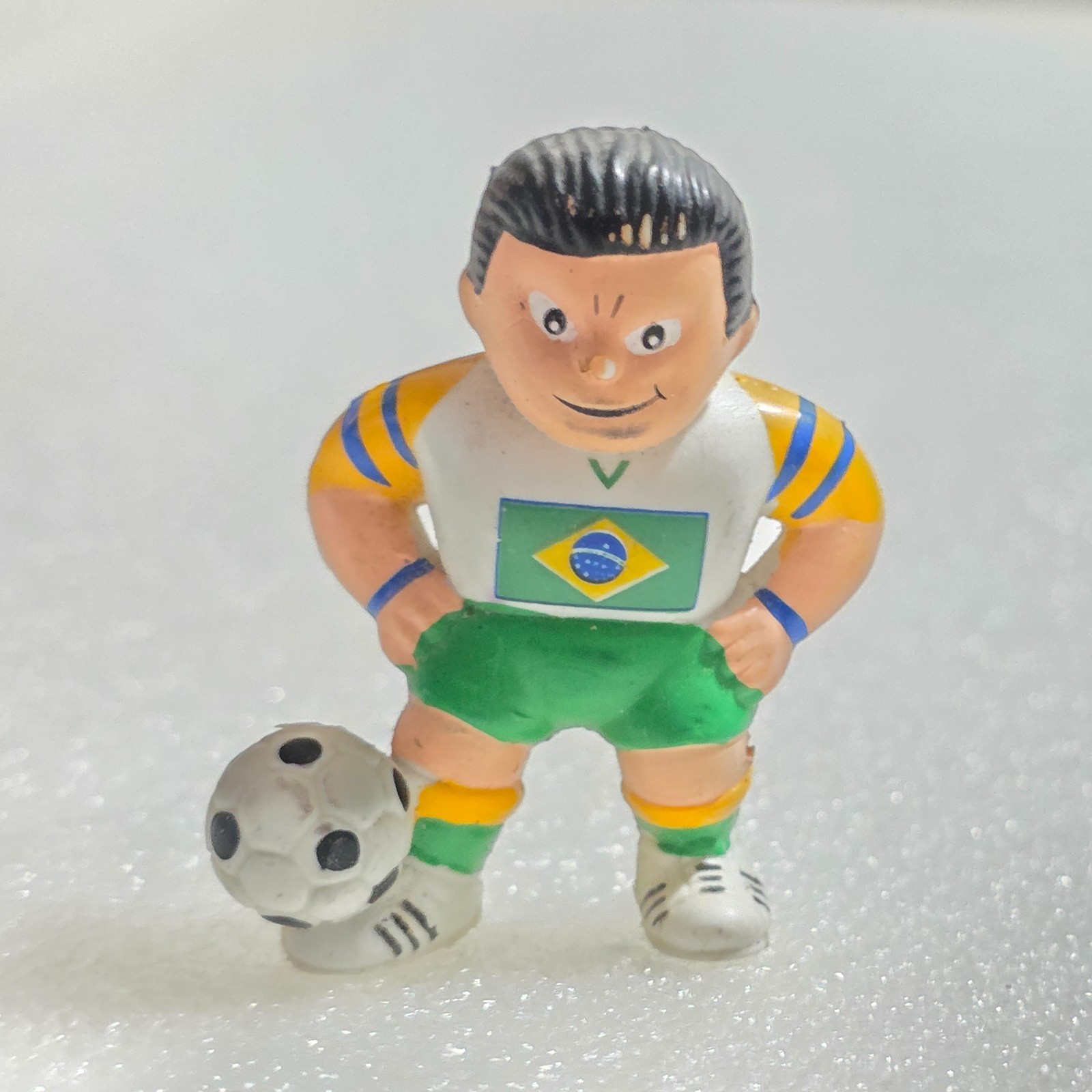 Lil&rsquo; Sports Brat Futbol Soccer Player Brazilian flag PVC Figure Vintage 1988 2&Prime;