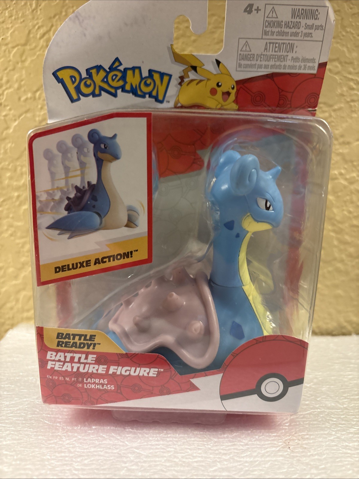 Pokemon Lapras Battle Feature Figure Jazwares Deluxe Action Lapras Toy New (o16